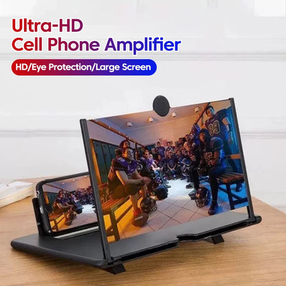 12/10-Inch Mobile Phone Screen Amplifier - HD Video Magnifier with Portable Stand Holder