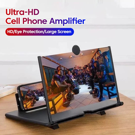 12/10-Inch Mobile Phone Screen Amplifier - HD Video Magnifier with Portable Stand Holder