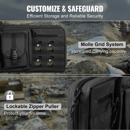 VEVOR Tactical Double Rifle Bag – 36/42" Soft Gun Case with Lockable Zipper for Two Rifles & Pistols