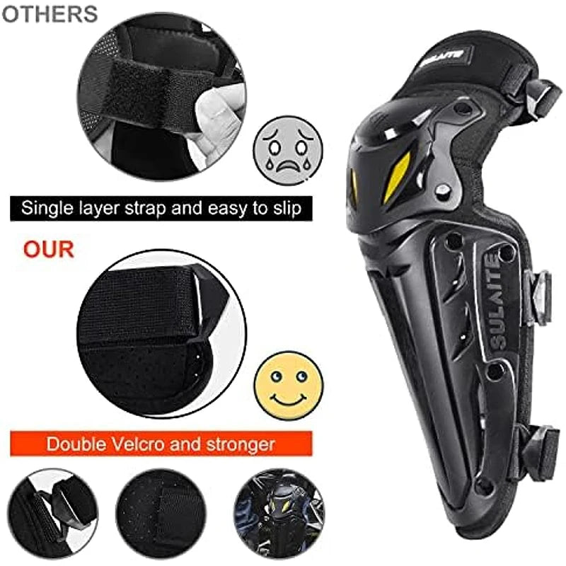 Motocross Knee Pads Protection Gear - Motorcycle Knee and Elbow Guards for Off Road Racing MTB Riding Safety