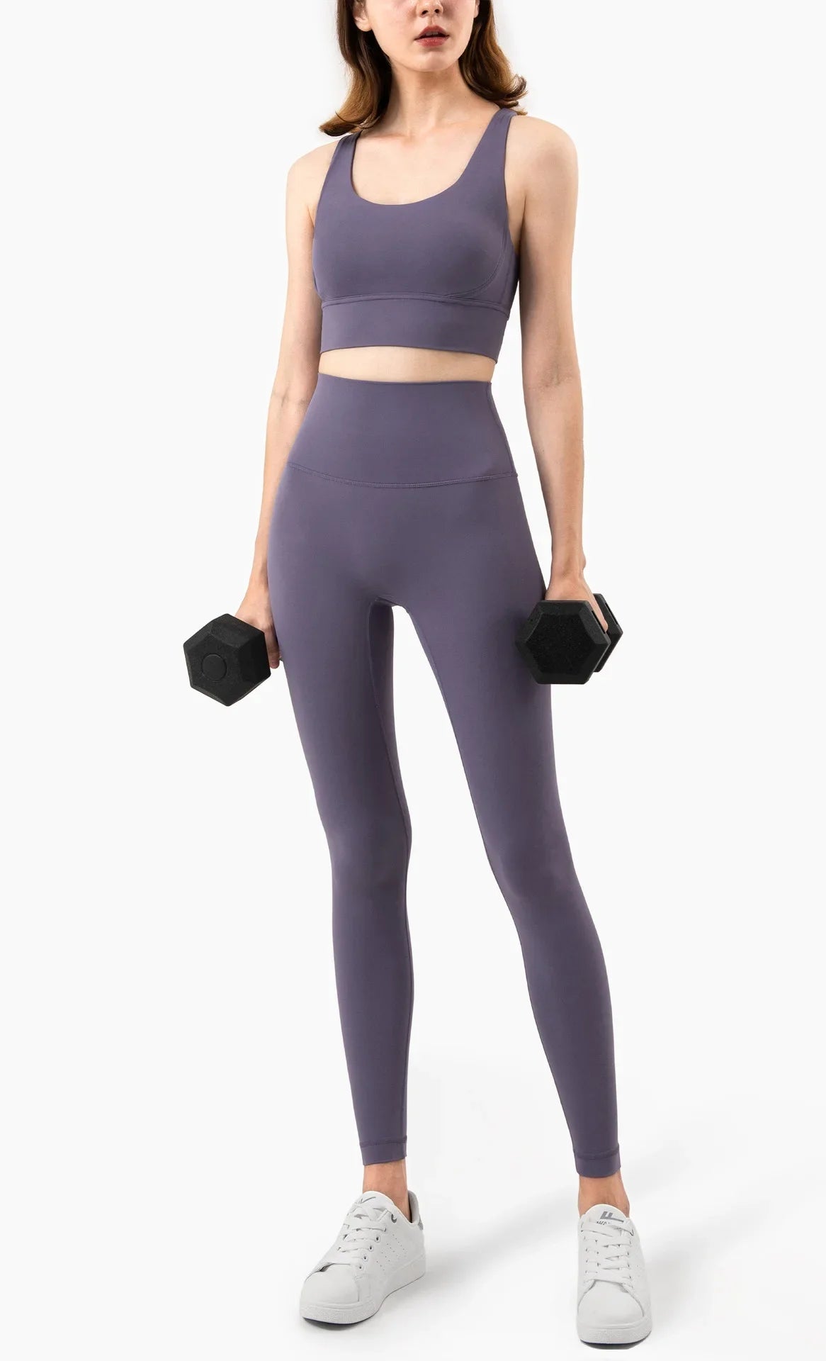 Summer 2 Piece Women's Yoga Tracksuit - Cross-Back Nylon Top and Leggings Athletic Set for Pilates and Fitness