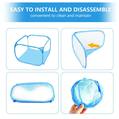 Portable Small Animal Playpen - Foldable Pet Cage with Transparent Mesh for Cats & Chickens