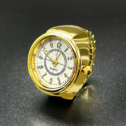 Kiss Jewelry Digital Quartz Finger Watch Ring – Mini Elastic Punk Style Clock Ring for Women, Men & Couple Teens Accessory