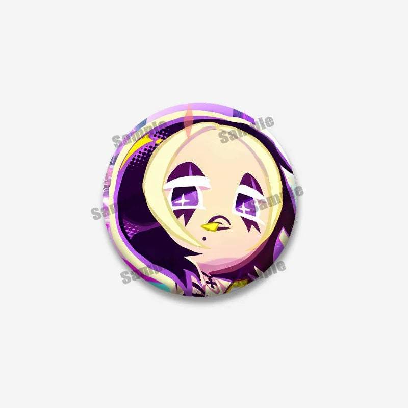 Cookie Run Kingdom Meringue & Jellyfish Enamel Badge – Round Brooch for Backpack, Jewelry Pin & Party Gift