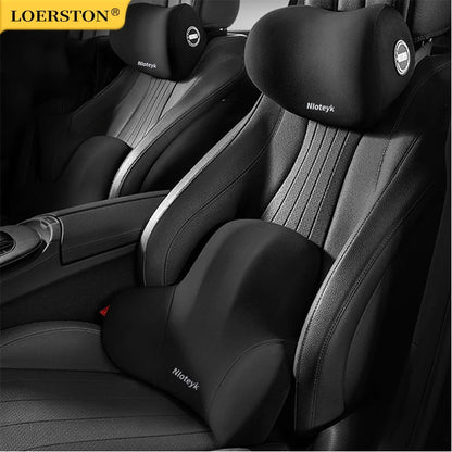 Universal Memory Foam Car Neck & Lumbar Support Cushion – Ergonomic Headrest Pillow & Waist Back Support for Car Seat Comfort Accessories