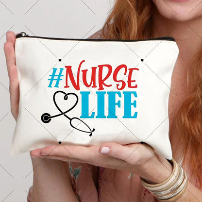 High-Quality Square Pillowcase — Washable Living Room Sofa Cushion Cover with “Thanks to Nurse” Print for Home & Office Decor