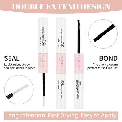 GEMERRY 10ml 2-in-1 Lash Bond & Seal Glue — Waterproof Long-Lasting Adhesive for DIY Cluster Eyelash Extensions