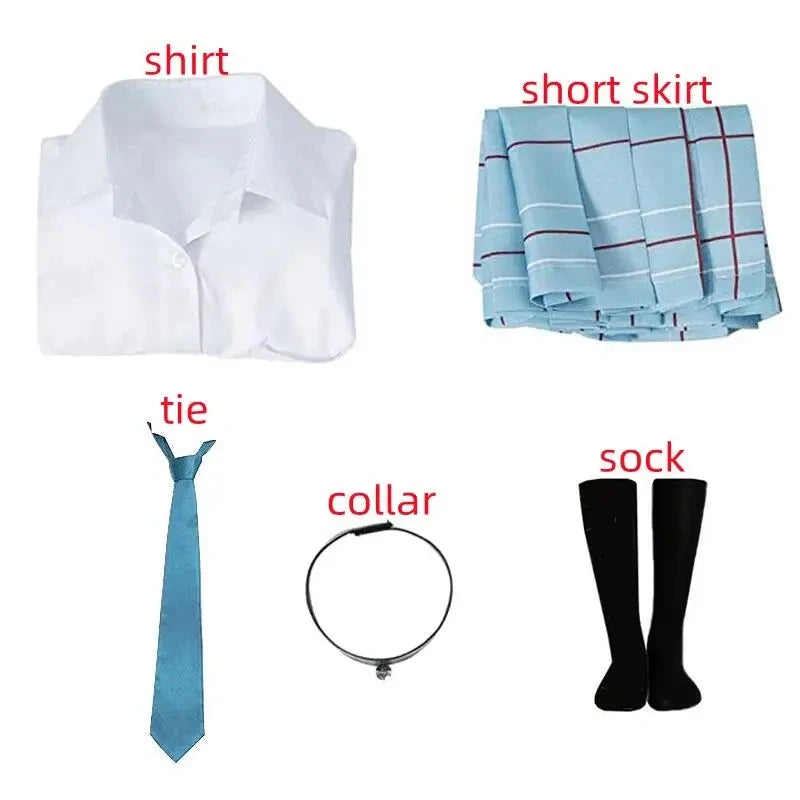 Kitagawa Marin Cosplay Costume — My Dress-Up Darling Anime School Uniform Dress with Wig & Earrings for Girls