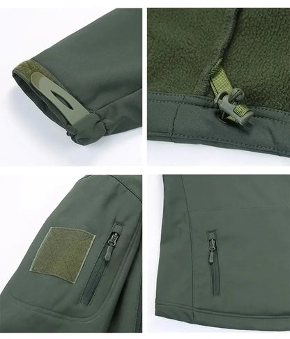 Men's Tactical Winter Set – Windproof Waterproof Soft Shell Jacket & Sharkskin Work Pants | Multi-Pocket Outdoor Suit