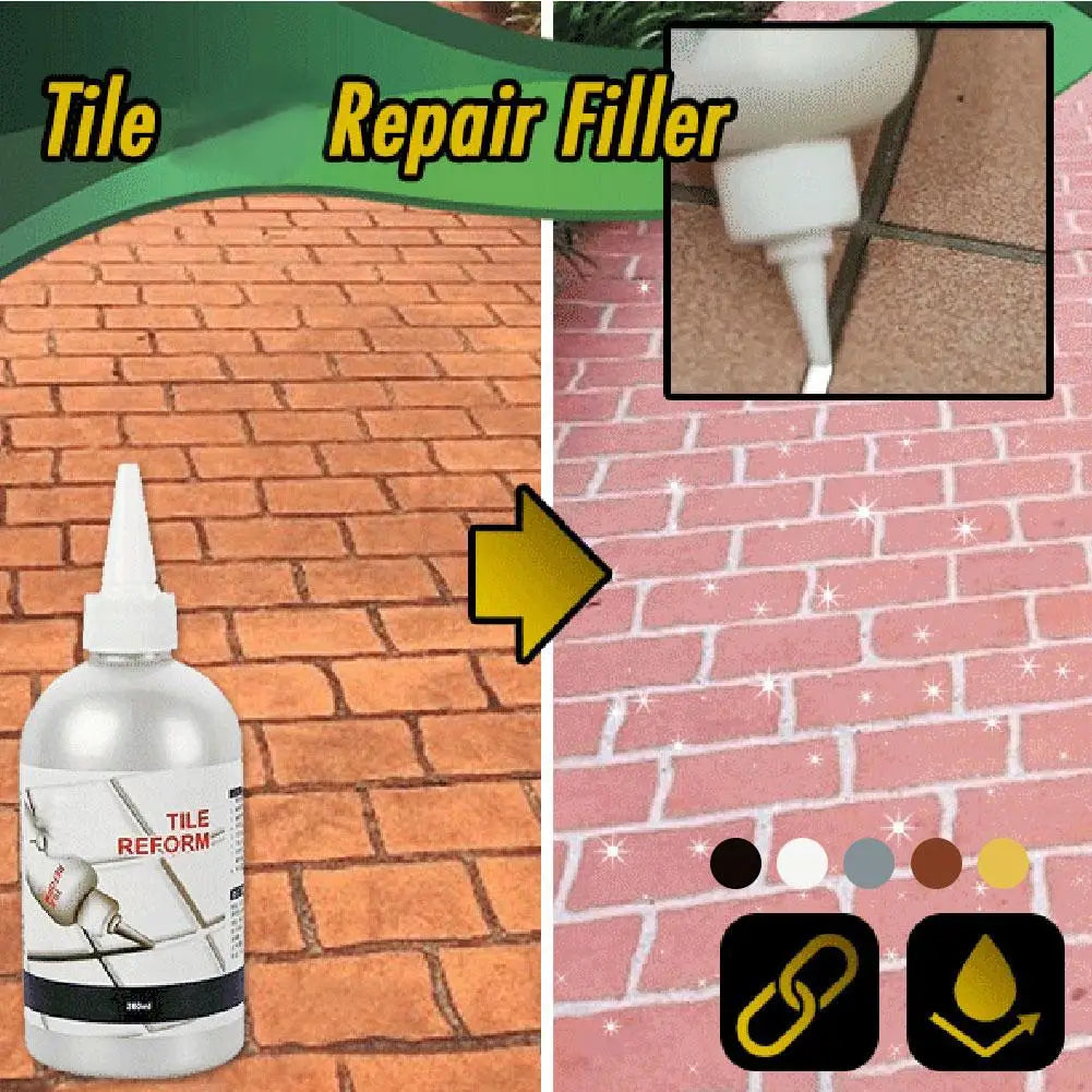 280ml Waterproof Tile Grout Repair Filler - Tile Joint Renewing Sealant in Multiple Colors