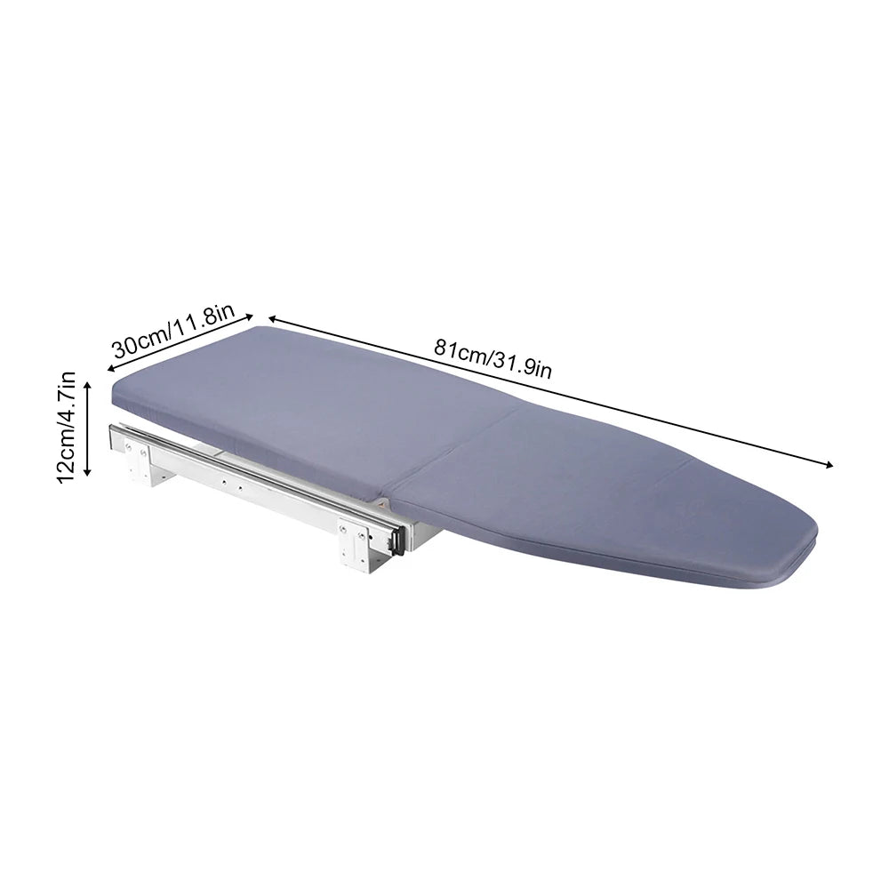 Foldable Cabinet-Mount Ironing Board | Sturdy Metal Frame 80x29.5cm Gray