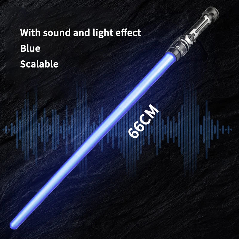 Colorful Glowing Laser Sword Toy – Red & Blue Double Saber with Music & Flashing Lights