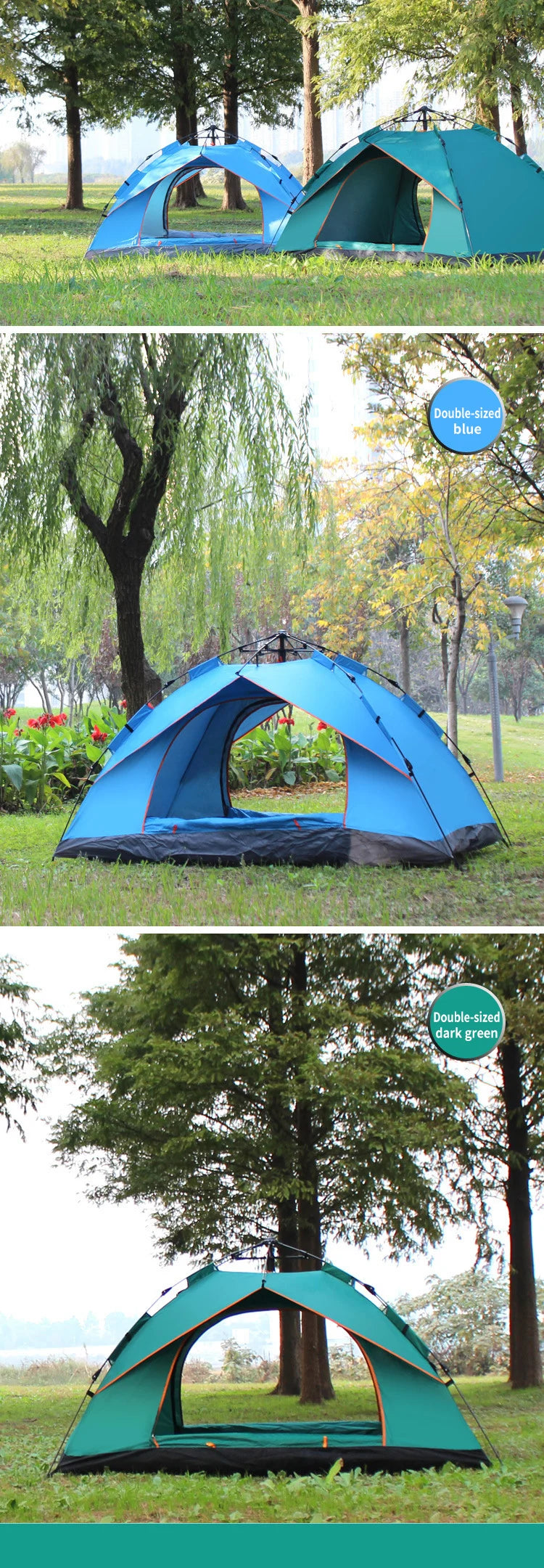 Outdoor Folding Tent – Fully Automatic Quick Opening, 3-4 Person Self-Driving Camping Tent, Rain & Sun Proof, Portable