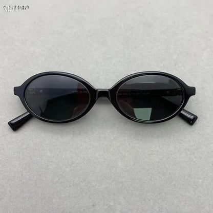 Zhang Yuan Vintage Oval Glasses — English Version Luminous Frame for Men & Women, Fashionable Bookworm Style Eyewear