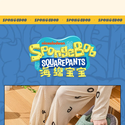 SpongeBob Suede House Slippers for Men & Women — Slip-On Fuzzy Indoor/Outdoor Shoes with Faux Fur Lining