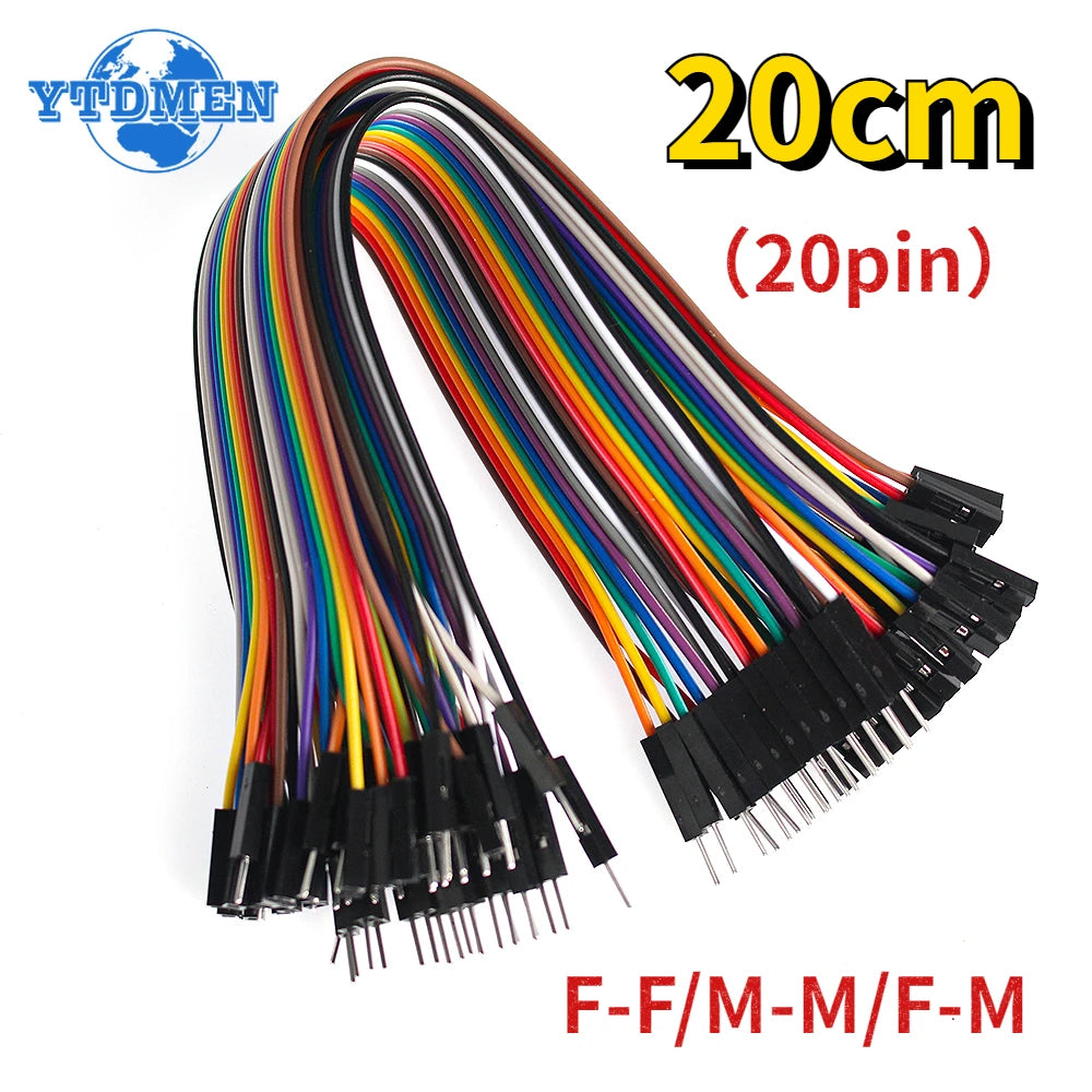 20Pin Jumper Wire Dupont Cable - 20cm Male to Male, Female to Male & Female to Female for Arduino DIY Electronics