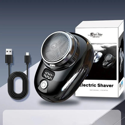 Portable Mini Electric Razor for Men – Cordless Pocket Beard Shaver with Digital Display