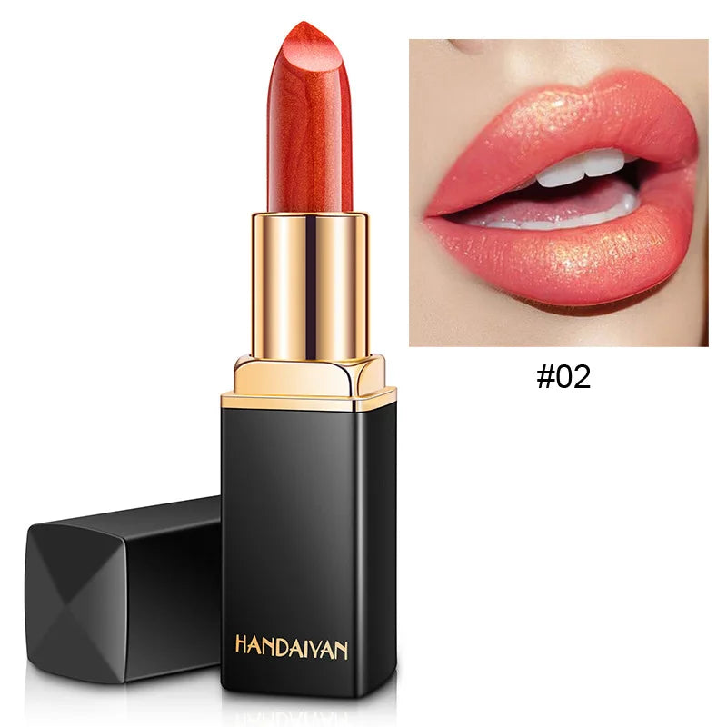 Handaiyan 9 Colors Lipstick – Glitter, Matte, Velvet, Nude, Shimmer, Sexy Red, Long-Lasting, Waterproof Professional Makeup