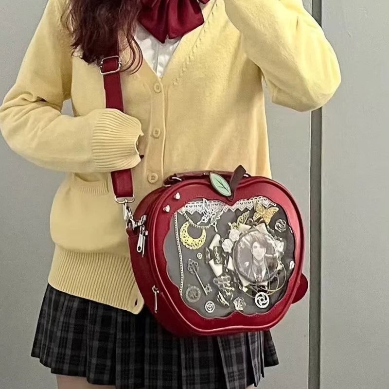 New Girl Harajuku Apple Crossbody Bag – Cute Sweet Style Y2K Ulzzang Preppy ItaBag Handbag Backpack