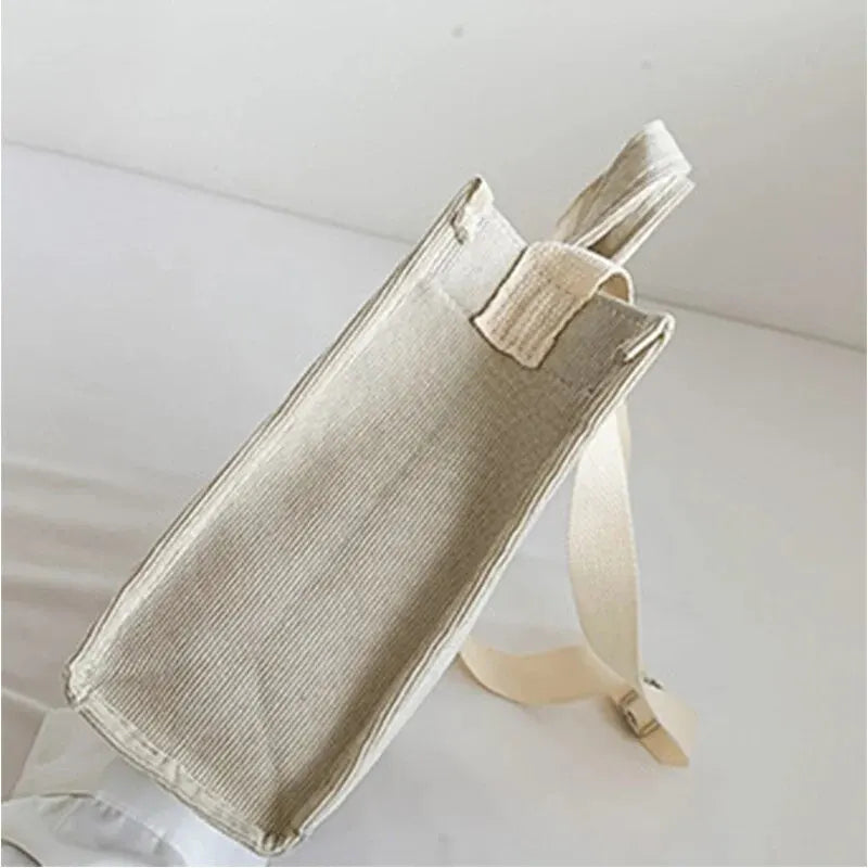Rilibegan Shoulder Bag for Women - New Style Simple Corduroy, Large Capacity, Small Square Handbag, Trendy and Portable