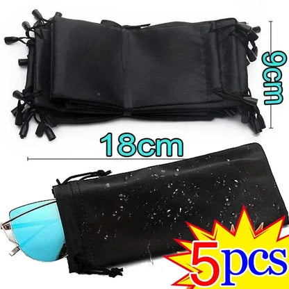 Portable Waterproof Microfiber Sunglasses Storage Bag, Soft Cloth Eyewear Carry Pouch, Dustproof Glasses Case (1-50pcs)