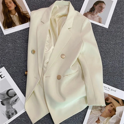 2023 Women's Elegant Single Button Blazer – Slim Fit Long Sleeve Office Jacket for Autumn & Winter