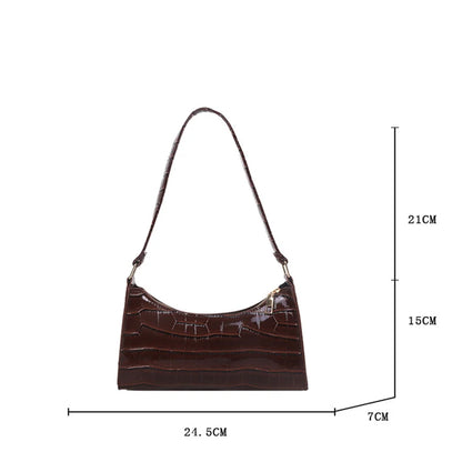 Retro Alligator Pattern PU Leather Handbag for Women – Small Shoulder & Clutch Tote Purse