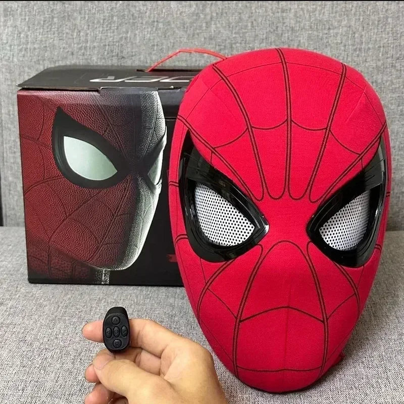 Miles Spider-Man 1:1 Electronic Mask - Moving Glowing Eyes with Ring Control for Cosplay, Collectors & Fans