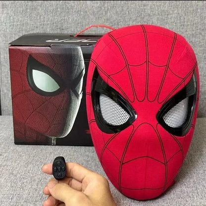 Miles Spider-Man 1:1 Electronic Mask - Moving Glowing Eyes with Ring Control for Cosplay, Collectors & Fans