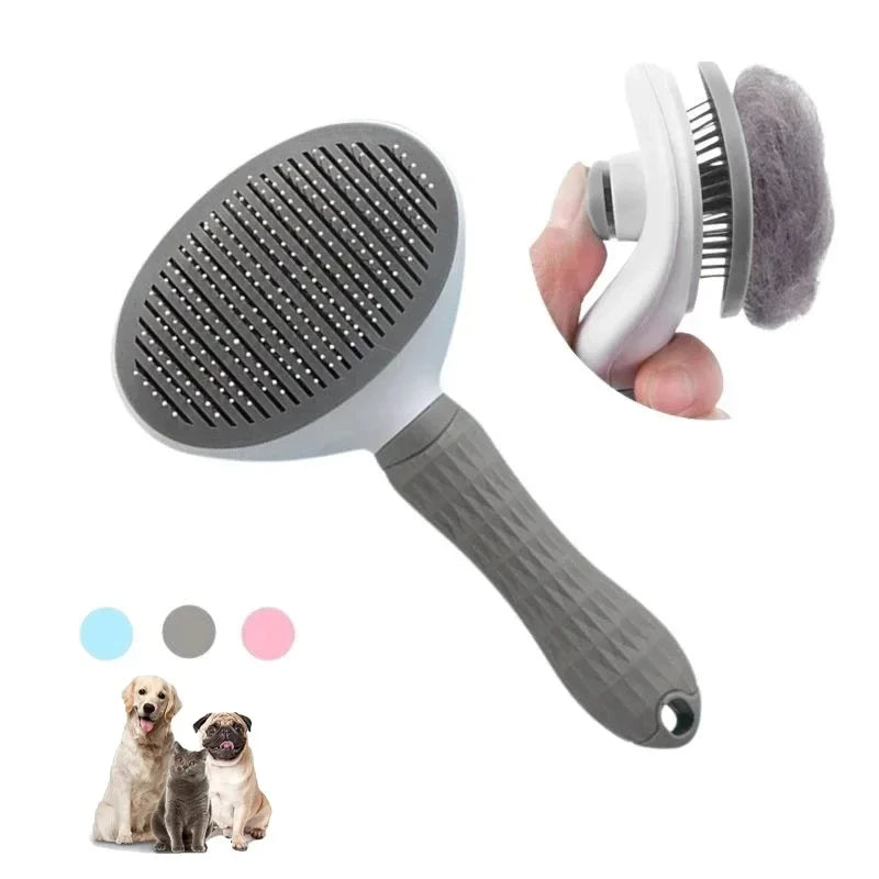 Pet Cat & Dog Hair Brush – Stainless Steel Grooming Comb for Long Hair Pets, Dog Cleaning & Care Accessories