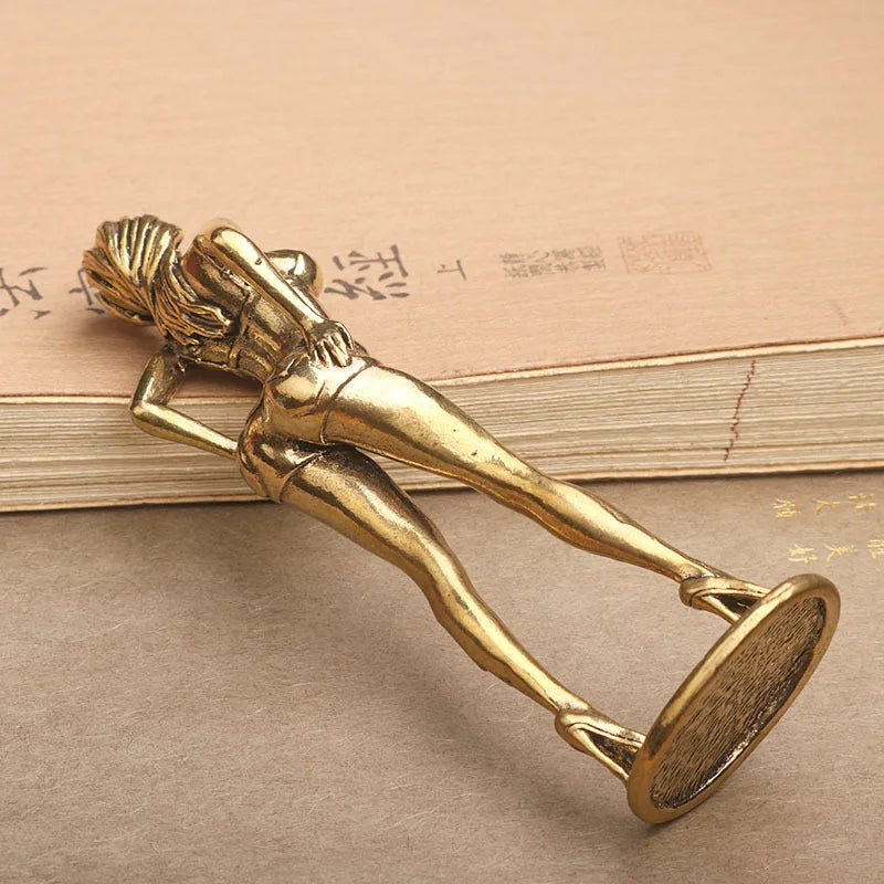 Solid Copper Bikini Woman Figurine Statue – Sexy Beauty Model Collectible Ornament Gift for Men & Home Decor Display