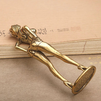 Solid Copper Bikini Woman Figurine Statue – Sexy Beauty Model Collectible Ornament Gift for Men & Home Decor Display