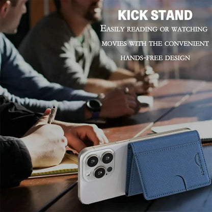 MagSafe Magnetic Leather Card Holder - Slim Phone Wallet Case with Flip Card Slot & Stand