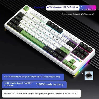 AULA F87 Pro 87-Key Mechanical Keyboard – Tri-Mode 2.4G/USB/Bluetooth, RGB, PBT Keycaps, Gasket Mount, 5-Layer Silencing, Full Key No Impact
