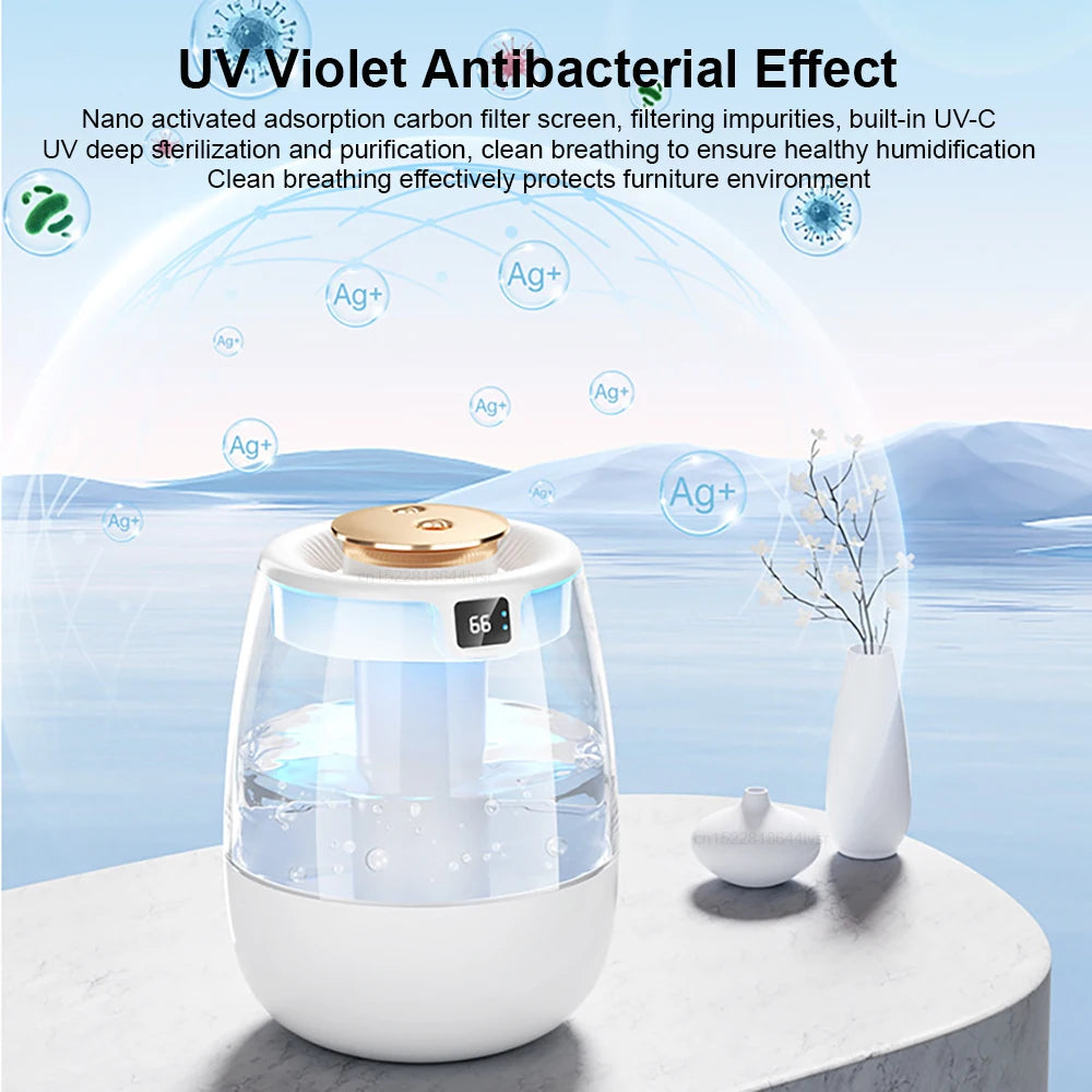 1300ML Air Humidifier – Double Spray Port Essential Oil Diffuser with USB & Light for Home and Office