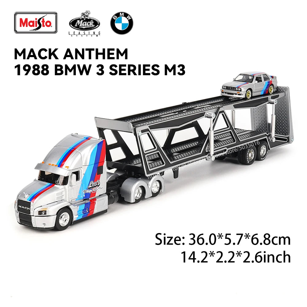 Maisto 1:64 Mack Anthem & LoneStar Trailer Model — Alloy Diecast Transport Simulation Car Collection