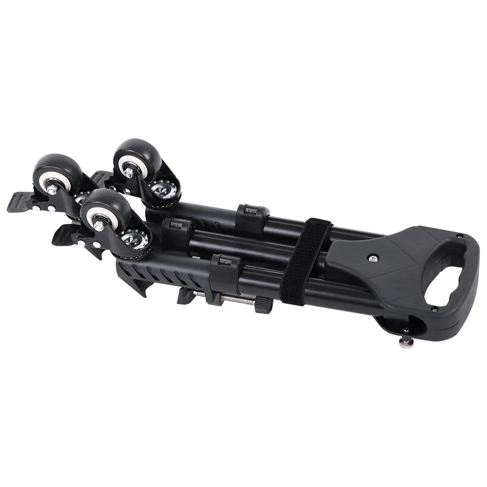 VX-600 Foldable Camera Tripod Dolly – 3 Wheels Stand with Pulley Base, Universal Tripod for Easy Camera Movement