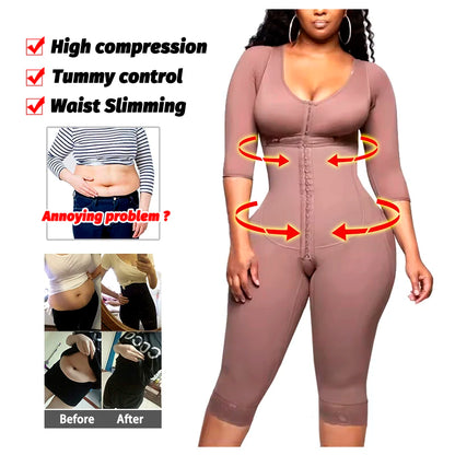 Full Body Colombian Shaper Girdle, High Compression Bodysuit, Postpartum & Postoperative Waist Slimmer, Lipo Arm Reducing Shapewear
