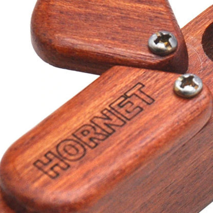 New HORNET Rotating Wood Pipe – Portable Wooden Pipe with Built-in Storage Box