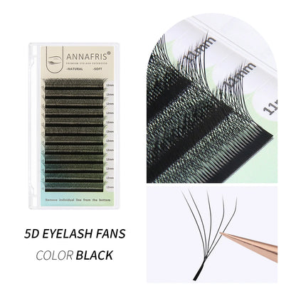 ANNAFRIS Premade Volume Lash Fans – YY 3D 4D 5D W-Shaped Automatic Flowering Mink Eyelash Extensions, Soft & Dense