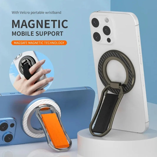 MagSafe Phone Grip Holder - 4-in-1 Rotatable Magnetic Phone Stand Strap Compatible with iPhone 15/14/13/12