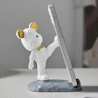 Cartoon Bear Phone Tablet Stand - Adjustable Desktop Holder for Watching Videos and Home Decor