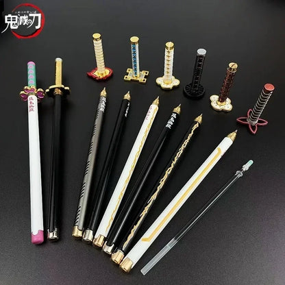 Demon Slayer Gel Pen - 0.5mm Black Ink Anime Sword Design Pen for Students, Cosplay Fans and Gifts