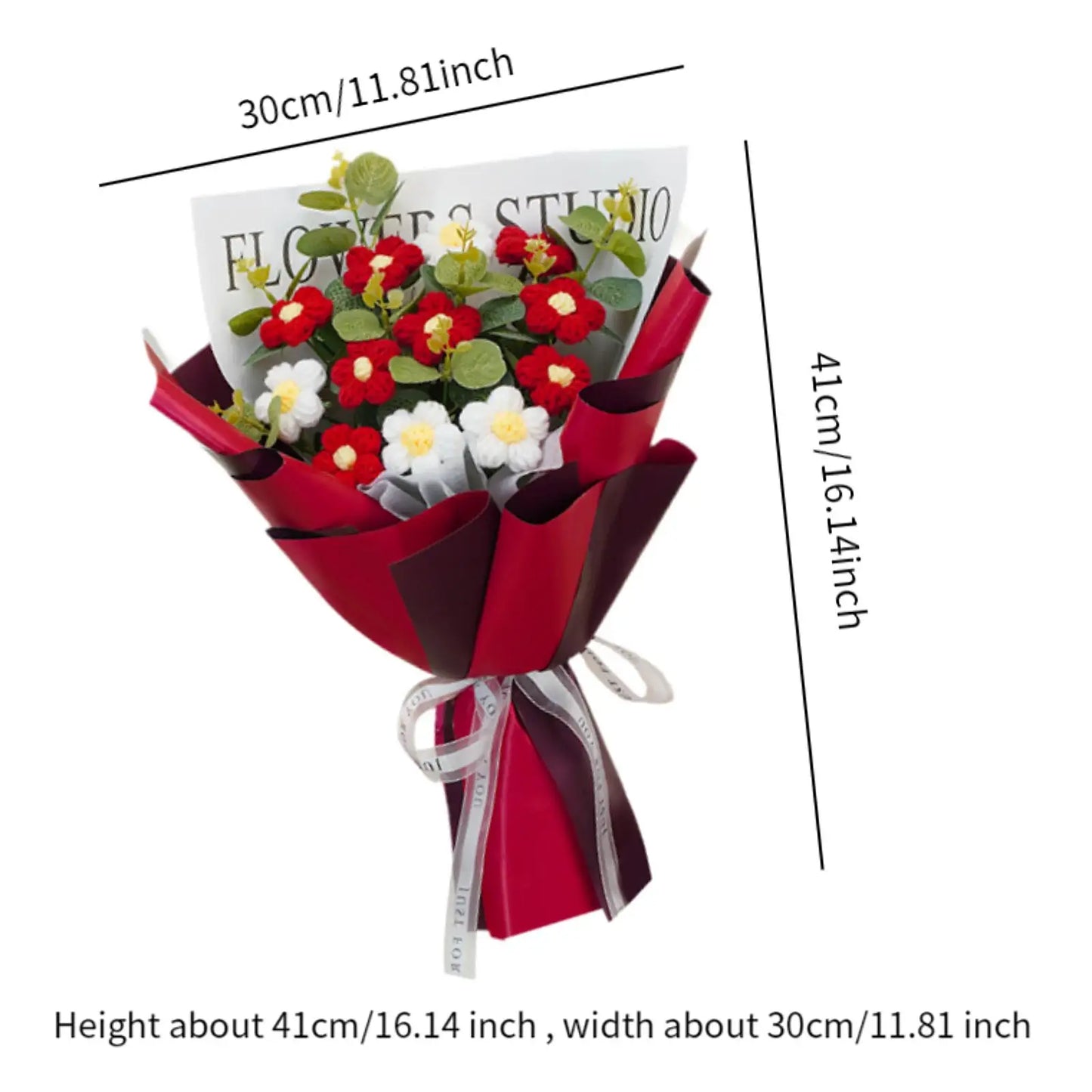 Knitted Flower Bouquet — Crochet Home Decor for Teacher’s Day, Birthday & Anniversary