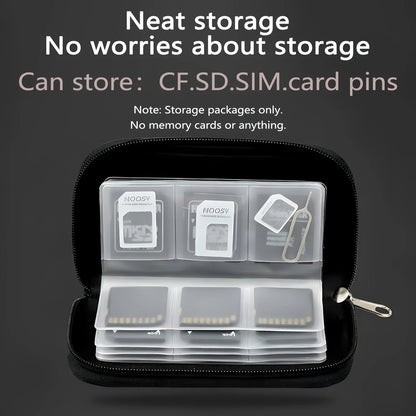 Memory Card Storage Bag – 22-Slot Wallet for CF, SD, Micro SD, SDHC, MS & DS Cards, Game Accessories Case