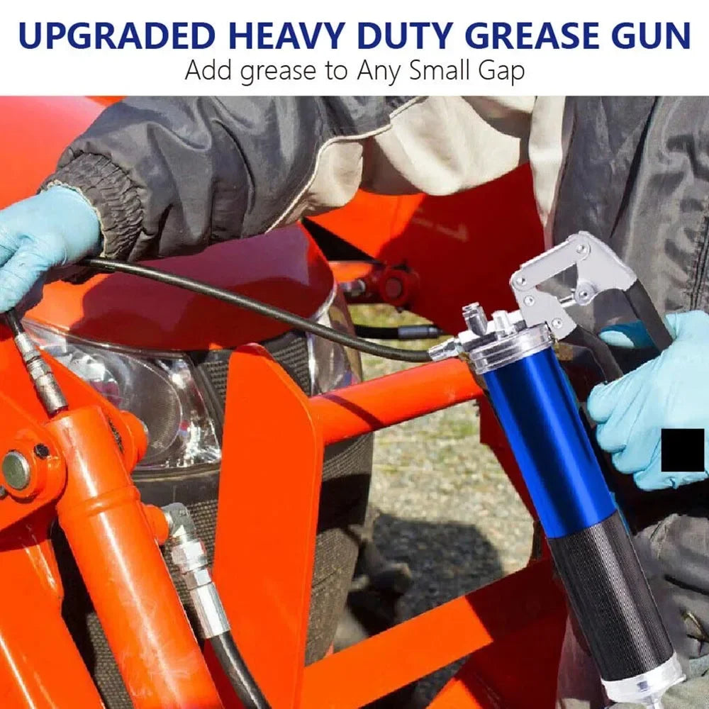 Manual Grip Grease Gun – 400CC Aluminum Alloy Mini Grease Injector, 6000-7000PSI with Flexible Hose