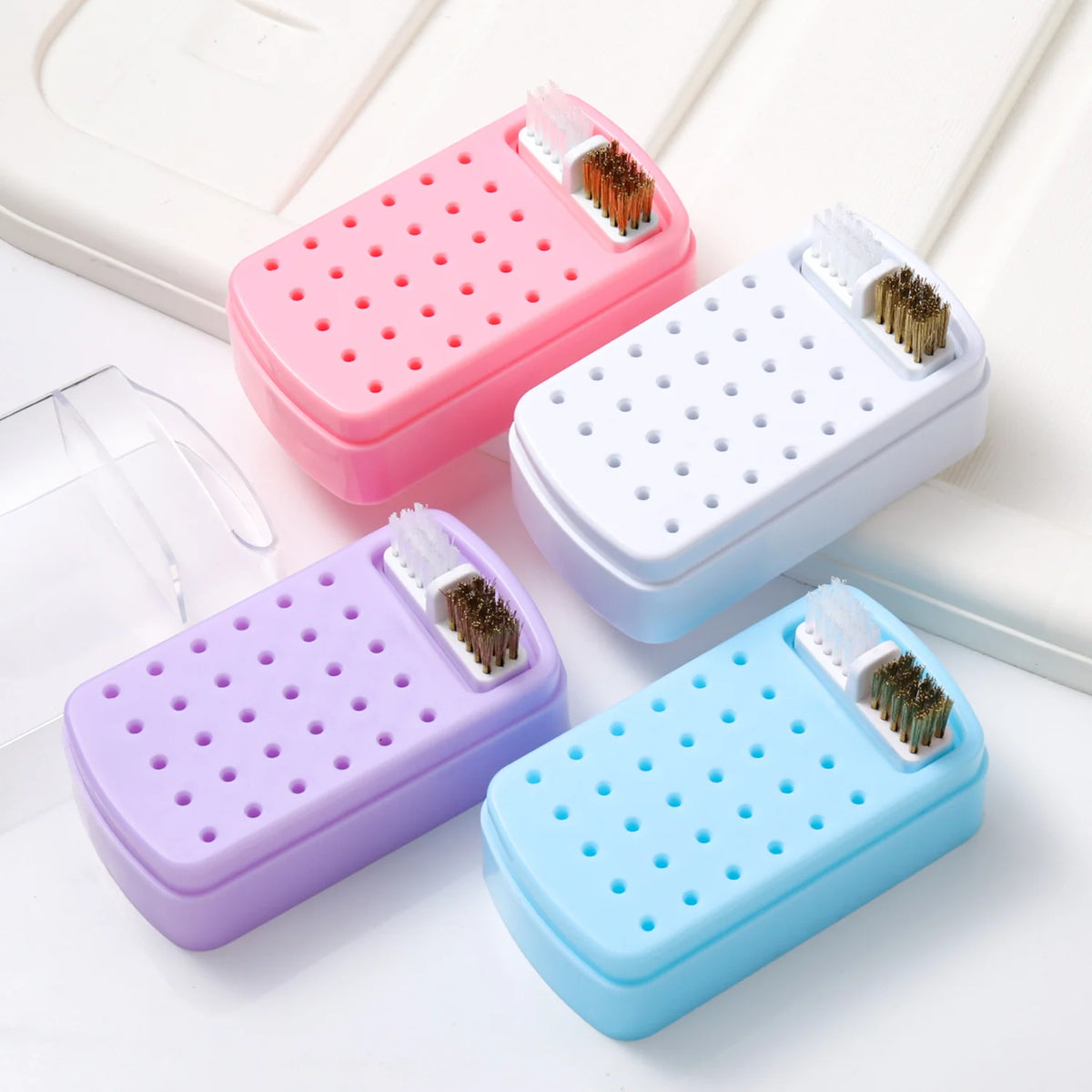 Nail Drill Bit Organizer Box - 30-Slot Acrylic Dustproof Storage Case for Nail Art Supplies