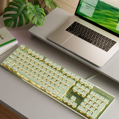 EWEADN V3 Wired Gaming Keyboard - Silent Ergonomic Keyboard for Windows PC, Laptop & E-Sports