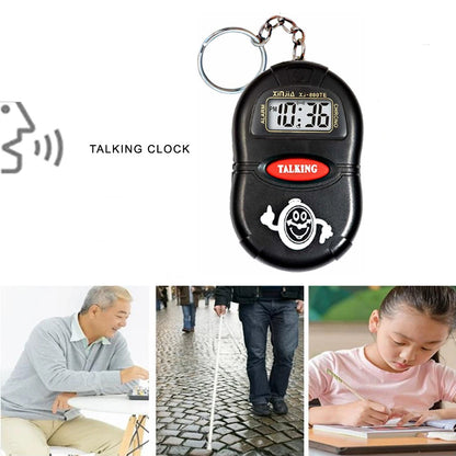 Talking Digital Alarm Clock - Voice Time Announcement Clock for Blind, Elderly & Children
