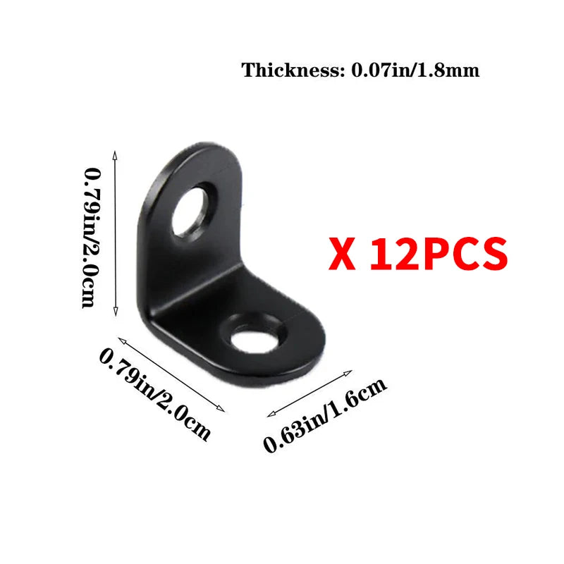 12PCS L Bracket Shelf Supports - 90 Degree Right Angle Corner Joints for Shelves Furniture & Wooden Boxes